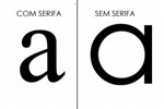 Exemplo de fonte sem serifa e com serifa